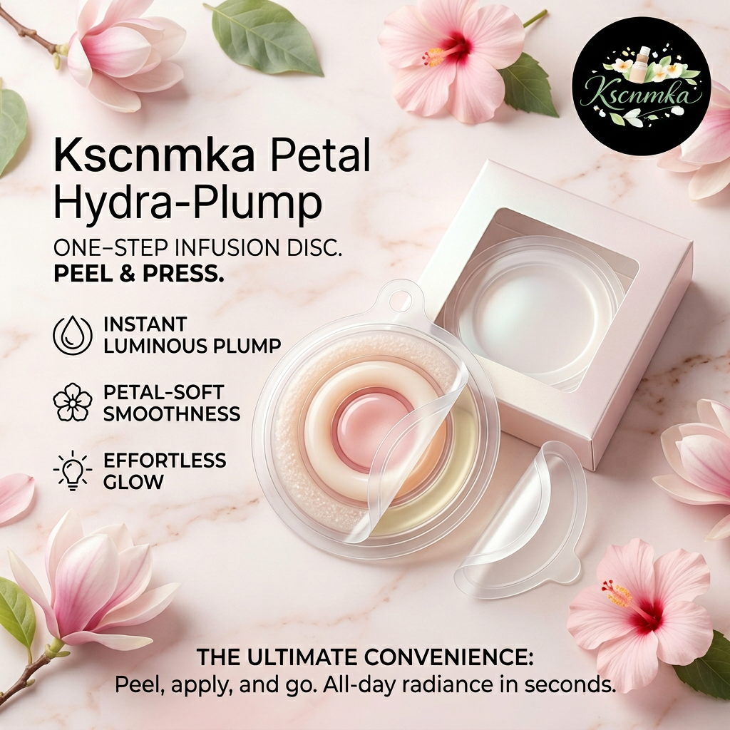 Kscnmka™ Petal Hydra-Plump One-Step Infusion Disc | Instant Hydrating Face Patch & Luminous Plumping Skincare | Peel & Press Facial Treatment for All-Day Radiance, Velvety Softness, & Dewy Glow